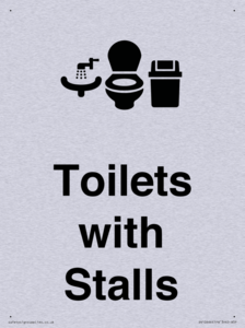Toilets: Stalls and Wash Basin with Sanitary Bin